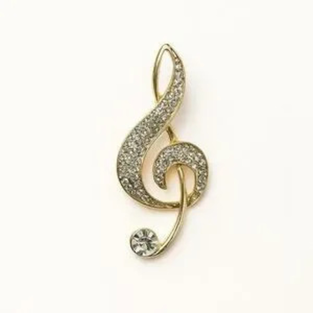 Melodi Elegant Gold Treble Clef Brooch ??